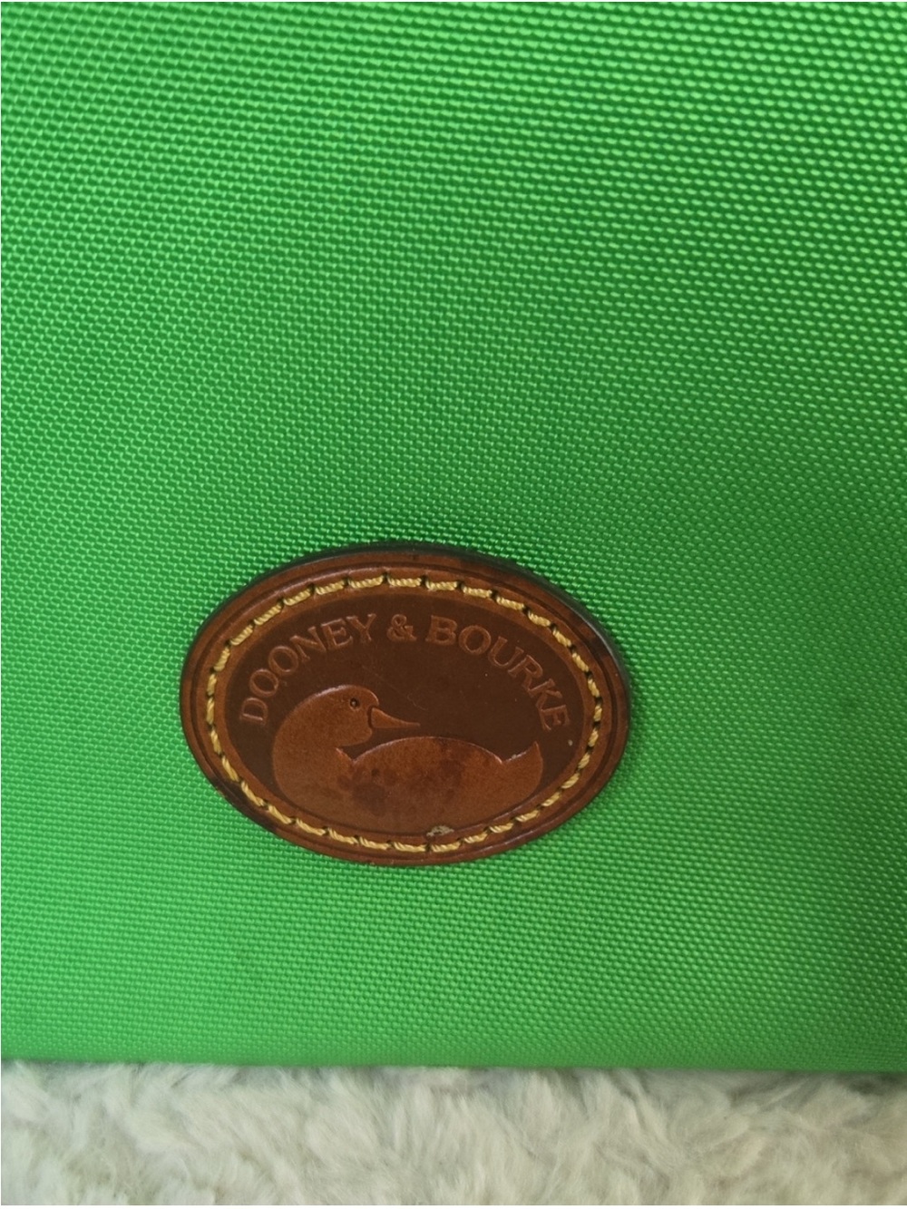 Dooney & Bourke Green Canvas Crossbody with Brown Leather Trim - Picture 2 of 10